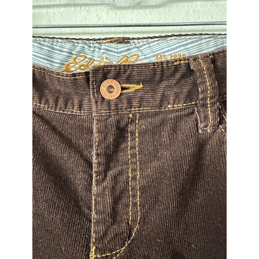 Eddie Bauer Classic Cut Corduroy Pants Womens 10 Brown Y2K Straight Leg Trousers - Picture 4 of 15